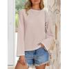 imageZESICA Womens Oversized Long Sleeve Sweaters Fall Crewneck Color Block Loose Ribbed Knit Pullover TopsSand