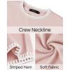 imageZESICA Womens Oversized Long Sleeve Sweaters Fall Crewneck Color Block Loose Ribbed Knit Pullover TopsSand