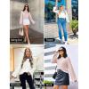 imageZESICA Womens Oversized Long Sleeve Sweaters Fall Crewneck Color Block Loose Ribbed Knit Pullover TopsWhite