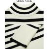 imageZESICA Womens Winter Sweaters Casual Turtleneck Long Sleeve Striped Side Slit Loose Pullover Sweater Jumper TopsApricot