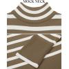 imageZESICA Womens Winter Sweaters Casual Turtleneck Long Sleeve Striped Side Slit Loose Pullover Sweater Jumper TopsBrown