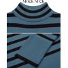 imageZESICA Womens Winter Sweaters Casual Turtleneck Long Sleeve Striped Side Slit Loose Pullover Sweater Jumper TopsDustyblue