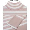 imageZESICA Womens Winter Sweaters Casual Turtleneck Long Sleeve Striped Side Slit Loose Pullover Sweater Jumper TopsDustypink
