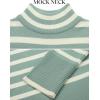 imageZESICA Womens Winter Sweaters Casual Turtleneck Long Sleeve Striped Side Slit Loose Pullover Sweater Jumper TopsLake