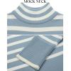 imageZESICA Womens Winter Sweaters Casual Turtleneck Long Sleeve Striped Side Slit Loose Pullover Sweater Jumper TopsLightblue