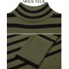 imageZESICA Womens Winter Sweaters Casual Turtleneck Long Sleeve Striped Side Slit Loose Pullover Sweater Jumper TopsOlive