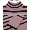 imageZESICA Womens Winter Sweaters Casual Turtleneck Long Sleeve Striped Side Slit Loose Pullover Sweater Jumper TopsPurple
