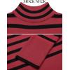 imageZESICA Womens Winter Sweaters Casual Turtleneck Long Sleeve Striped Side Slit Loose Pullover Sweater Jumper TopsRed