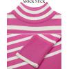 imageZESICA Womens Winter Sweaters Casual Turtleneck Long Sleeve Striped Side Slit Loose Pullover Sweater Jumper TopsRose