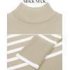 imageZESICA Womens Winter Sweaters Casual Turtleneck Long Sleeve Striped Side Slit Loose Pullover Sweater Jumper TopsSand