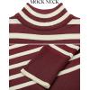 imageZESICA Womens Winter Sweaters Casual Turtleneck Long Sleeve Striped Side Slit Loose Pullover Sweater Jumper TopsWine