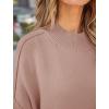 imageZESICA Womens Fall Casual Long Sleeve Crew Neck Side Slit Oversized Ribbed Knit Pullover Sweater TopsAlmond