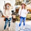 imageZESICA Womens Fall Casual Long Sleeve Crew Neck Side Slit Oversized Ribbed Knit Pullover Sweater TopsBeige