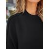 imageZESICA Womens Fall Casual Long Sleeve Crew Neck Side Slit Oversized Ribbed Knit Pullover Sweater TopsBlack