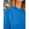 imageZESICA Womens Fall Casual Long Sleeve Crew Neck Side Slit Oversized Ribbed Knit Pullover Sweater TopsBrightblue