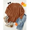 imageZESICA Womens Fall Casual Long Sleeve Crew Neck Side Slit Oversized Ribbed Knit Pullover Sweater TopsCaramel