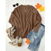 imageZESICA Womens Fall Casual Long Sleeve Crew Neck Side Slit Oversized Ribbed Knit Pullover Sweater TopsCoffee