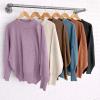 imageZESICA Womens Fall Casual Long Sleeve Crew Neck Side Slit Oversized Ribbed Knit Pullover Sweater TopsCoffee