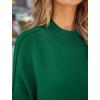 imageZESICA Womens Fall Casual Long Sleeve Crew Neck Side Slit Oversized Ribbed Knit Pullover Sweater TopsDarkgreen