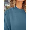 imageZESICA Womens Fall Casual Long Sleeve Crew Neck Side Slit Oversized Ribbed Knit Pullover Sweater TopsDustyblue