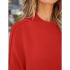 imageZESICA Womens Fall Casual Long Sleeve Crew Neck Side Slit Oversized Ribbed Knit Pullover Sweater TopsFirered