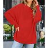 imageZESICA Womens Fall Casual Long Sleeve Crew Neck Side Slit Oversized Ribbed Knit Pullover Sweater TopsFirered