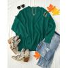imageZESICA Womens Fall Casual Long Sleeve Crew Neck Side Slit Oversized Ribbed Knit Pullover Sweater TopsForestgreen