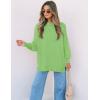 imageZESICA Womens Fall Casual Long Sleeve Crew Neck Side Slit Oversized Ribbed Knit Pullover Sweater TopsGreen