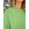 imageZESICA Womens Fall Casual Long Sleeve Crew Neck Side Slit Oversized Ribbed Knit Pullover Sweater TopsGreen