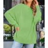 imageZESICA Womens Fall Casual Long Sleeve Crew Neck Side Slit Oversized Ribbed Knit Pullover Sweater TopsGreen
