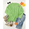imageZESICA Womens Fall Casual Long Sleeve Crew Neck Side Slit Oversized Ribbed Knit Pullover Sweater TopsGreen