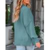 imageZESICA Womens Fall Casual Long Sleeve Crew Neck Side Slit Oversized Ribbed Knit Pullover Sweater TopsLake