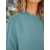 imageZESICA Womens Fall Casual Long Sleeve Crew Neck Side Slit Oversized Ribbed Knit Pullover Sweater TopsLake