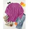imageZESICA Womens Fall Casual Long Sleeve Crew Neck Side Slit Oversized Ribbed Knit Pullover Sweater TopsLilac