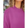 imageZESICA Womens Fall Casual Long Sleeve Crew Neck Side Slit Oversized Ribbed Knit Pullover Sweater TopsLilac