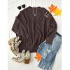 imageZESICA Womens Fall Casual Long Sleeve Crew Neck Side Slit Oversized Ribbed Knit Pullover Sweater TopsNutmeg