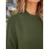 imageZESICA Womens Fall Casual Long Sleeve Crew Neck Side Slit Oversized Ribbed Knit Pullover Sweater TopsOlive