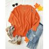 imageZESICA Womens Fall Casual Long Sleeve Crew Neck Side Slit Oversized Ribbed Knit Pullover Sweater TopsOrange