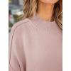 imageZESICA Womens Fall Casual Long Sleeve Crew Neck Side Slit Oversized Ribbed Knit Pullover Sweater TopsPink