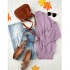 imageZESICA Womens Fall Casual Long Sleeve Crew Neck Side Slit Oversized Ribbed Knit Pullover Sweater TopsPurple