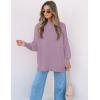 imageZESICA Womens Fall Casual Long Sleeve Crew Neck Side Slit Oversized Ribbed Knit Pullover Sweater TopsPurple