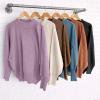imageZESICA Womens Fall Casual Long Sleeve Crew Neck Side Slit Oversized Ribbed Knit Pullover Sweater TopsPurple