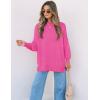imageZESICA Womens Fall Casual Long Sleeve Crew Neck Side Slit Oversized Ribbed Knit Pullover Sweater TopsRose