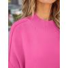 imageZESICA Womens Fall Casual Long Sleeve Crew Neck Side Slit Oversized Ribbed Knit Pullover Sweater TopsRose