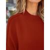 imageZESICA Womens Fall Casual Long Sleeve Crew Neck Side Slit Oversized Ribbed Knit Pullover Sweater TopsRust