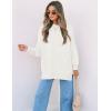 imageZESICA Womens Fall Casual Long Sleeve Crew Neck Side Slit Oversized Ribbed Knit Pullover Sweater TopsWhite