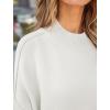 imageZESICA Womens Fall Casual Long Sleeve Crew Neck Side Slit Oversized Ribbed Knit Pullover Sweater TopsWhite