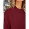 imageZESICA Womens Fall Casual Long Sleeve Crew Neck Side Slit Oversized Ribbed Knit Pullover Sweater TopsWine