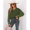 imageZESICA Womens Fall Long Sleeve Crew Neck Solid Color Cable Knit Chunky Casual Oversized Pullover Sweater TopsArmygreen