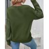 imageZESICA Womens Fall Long Sleeve Crew Neck Solid Color Cable Knit Chunky Casual Oversized Pullover Sweater TopsArmygreen